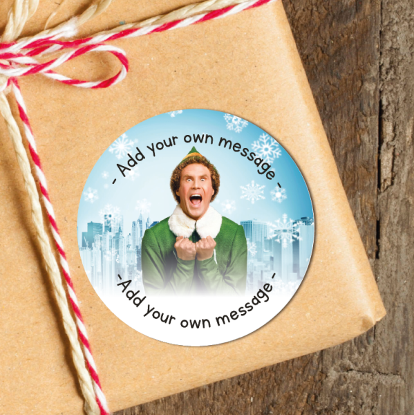 24 Personalised Christmas Stickers Buddy the Elf